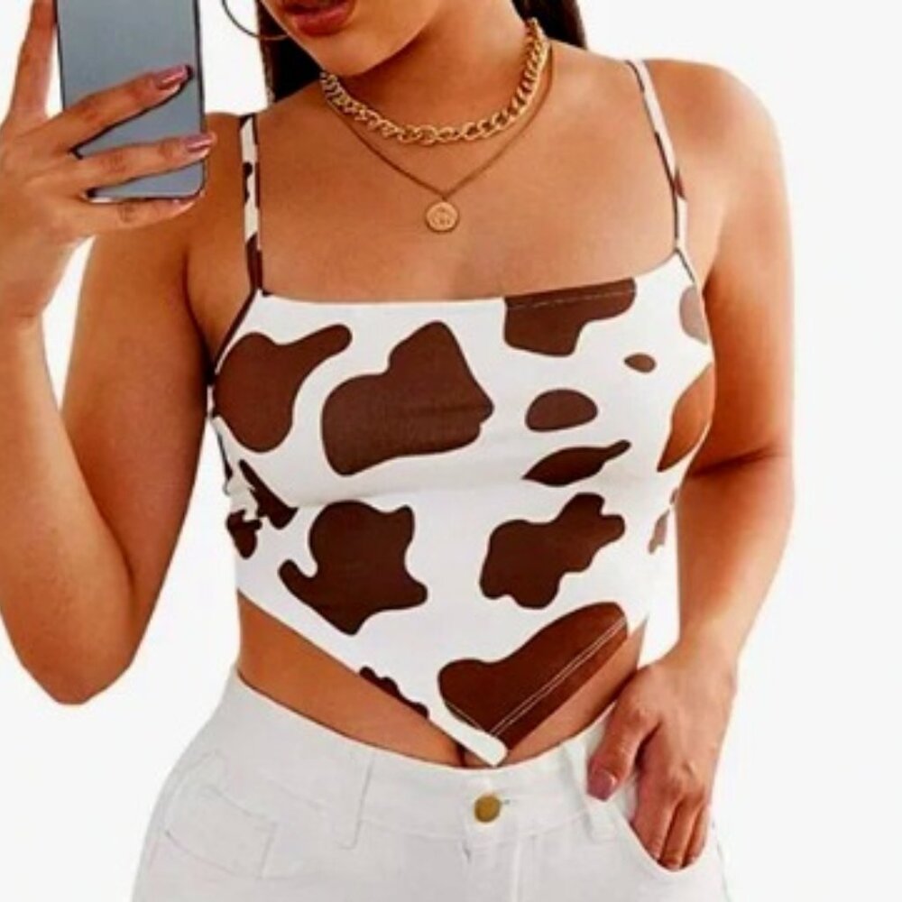 NWOT - Cowhide Print Crop Top